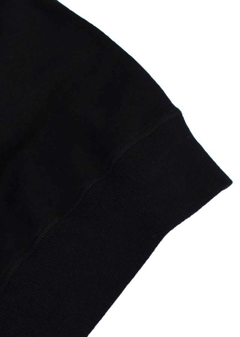 Washed Black Embroidered Cotton Sweatshirt