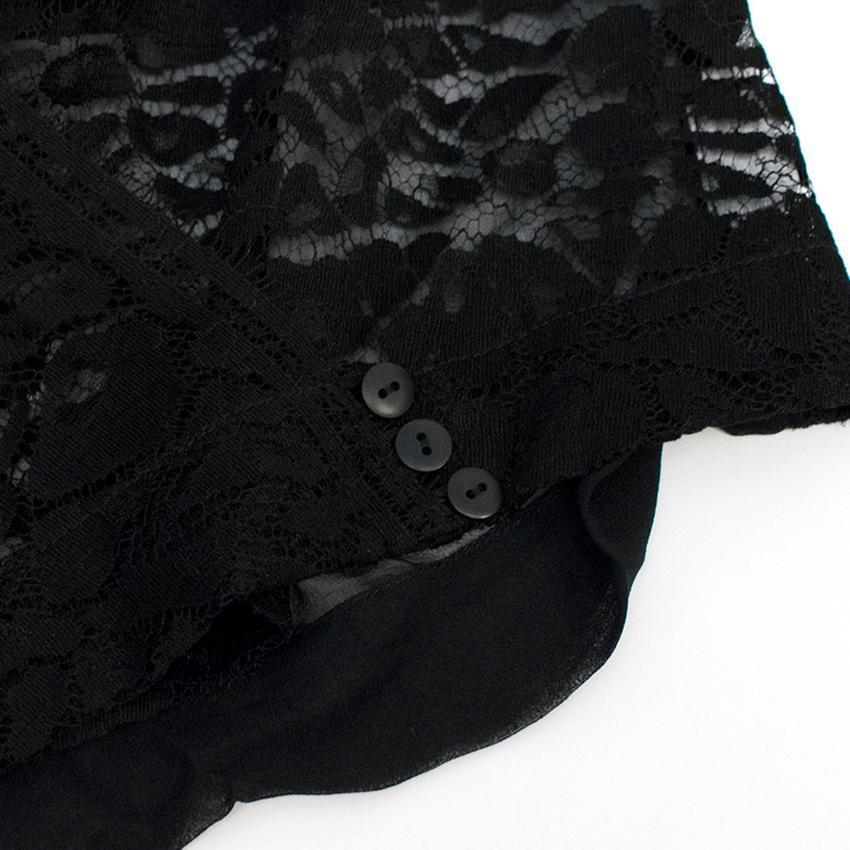 Preen By Thornton Bregazzi Black Sheer Plunge Lace Top