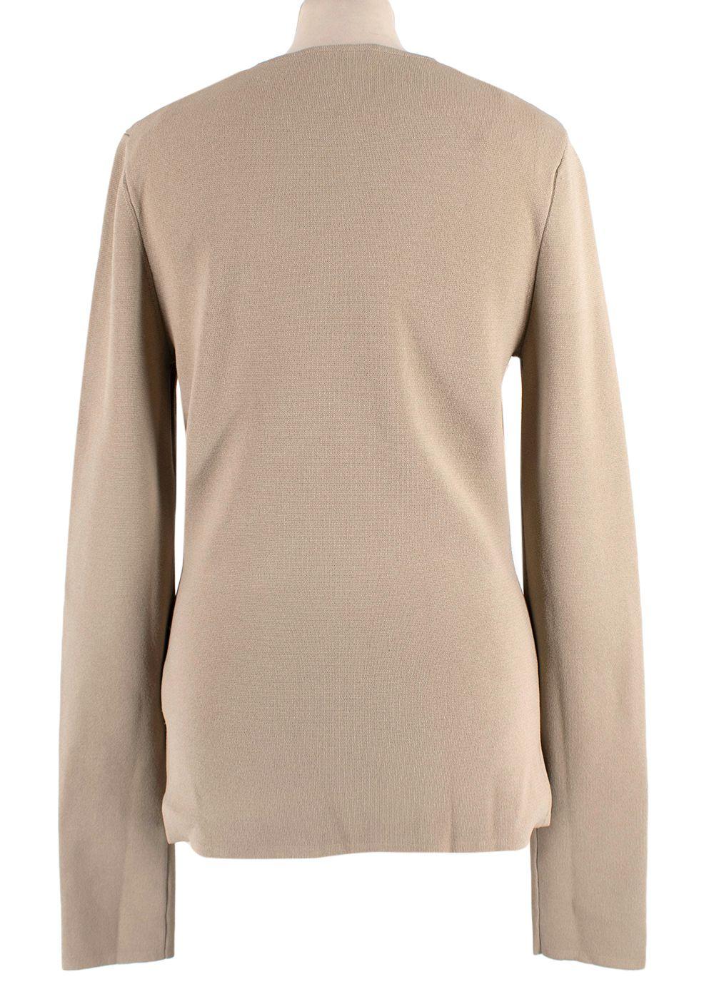 Nanushka Beige Fine Knit Long Sleeve Top