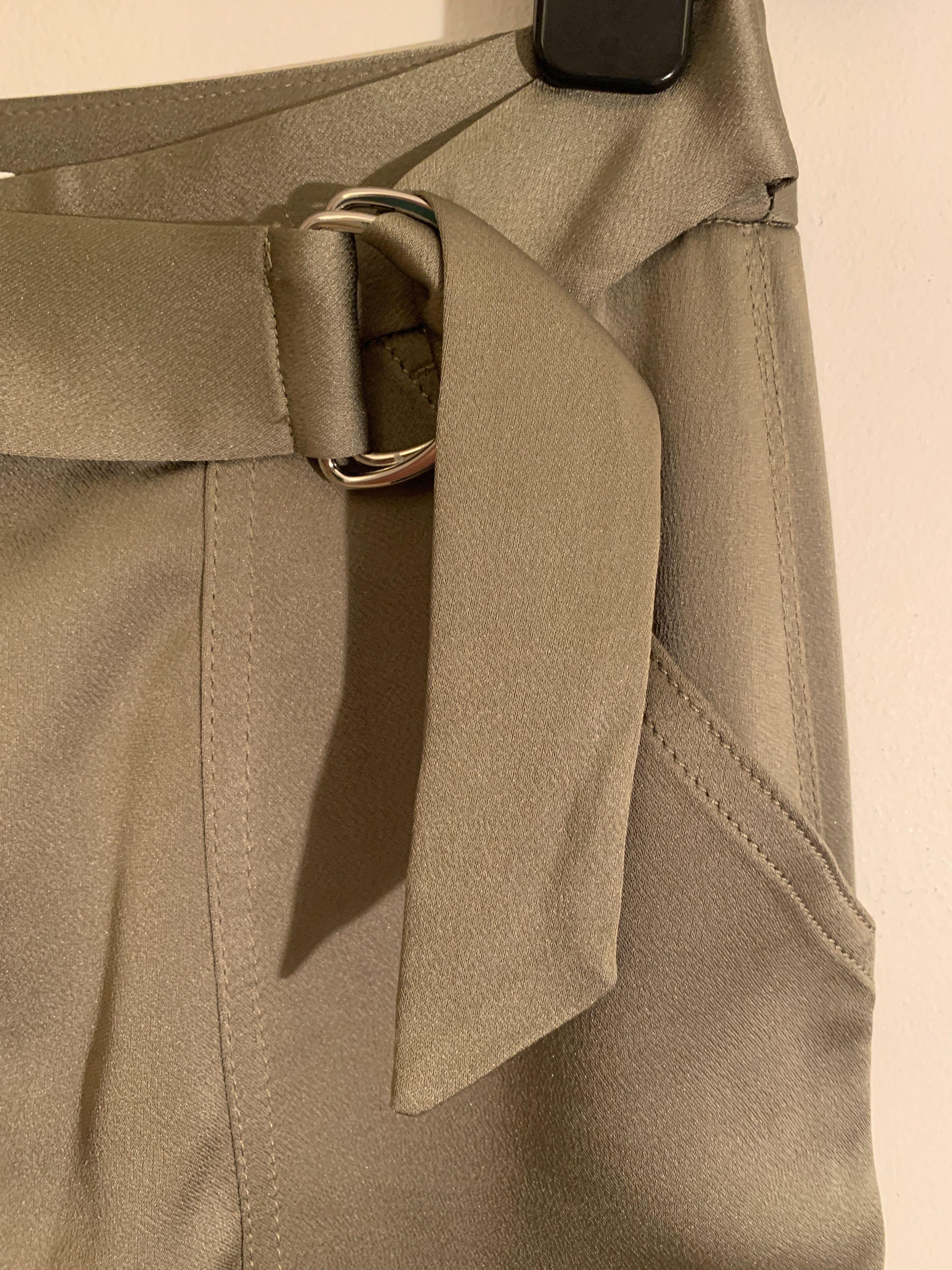 Jonathan Simkhai Olive Satin Cargo Pants