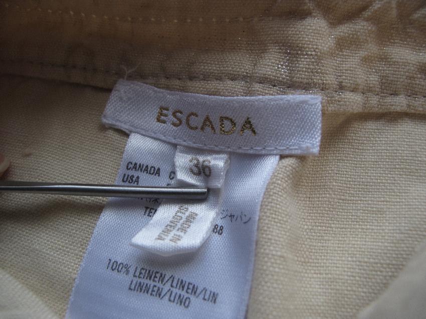 Escada Metallic Linen Cream Skirt