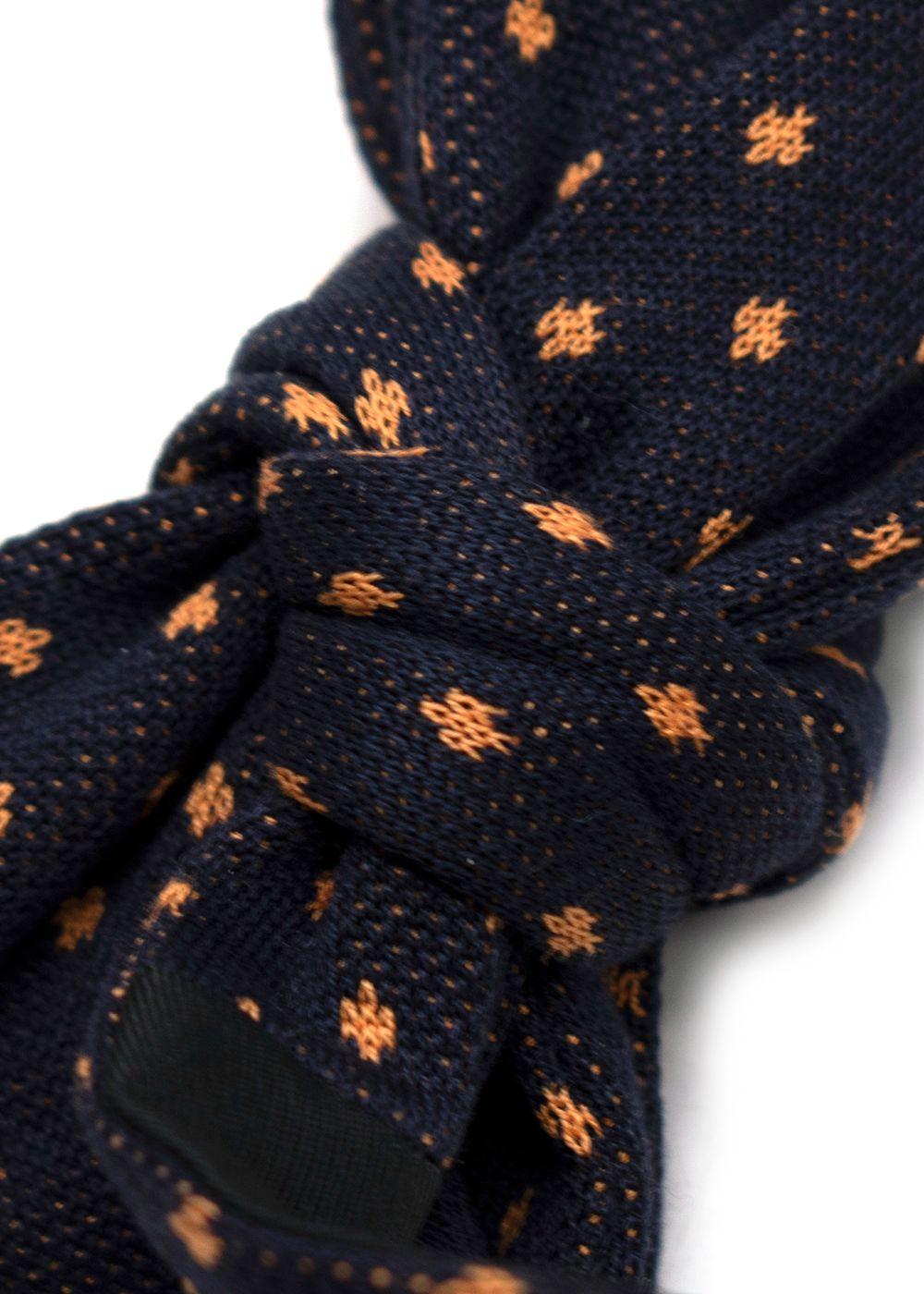 Gucci Navy Orange Pattern Bow Tie
