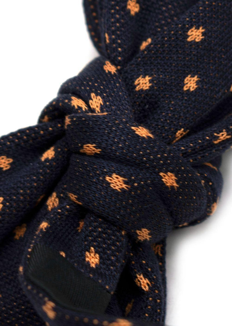 Gucci Navy Orange Pattern Bow Tie
