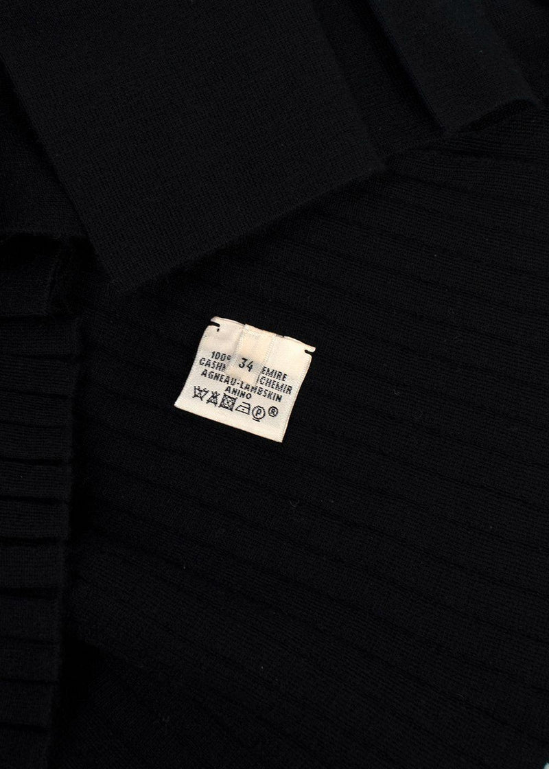 Hermes Black Cashmere Knit Pleated Dress