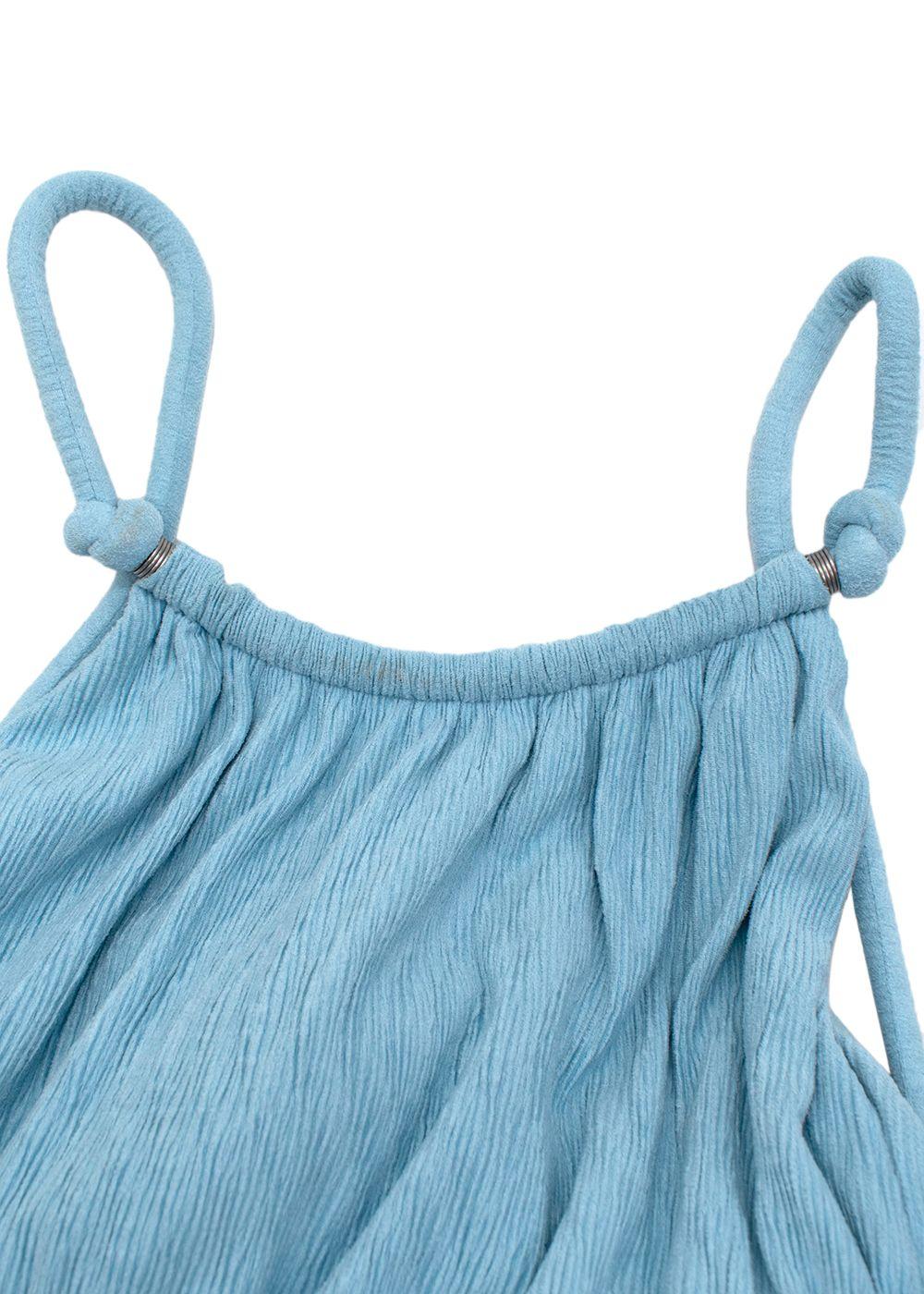 Lillee Blue Backless Plissé Maxi Dress