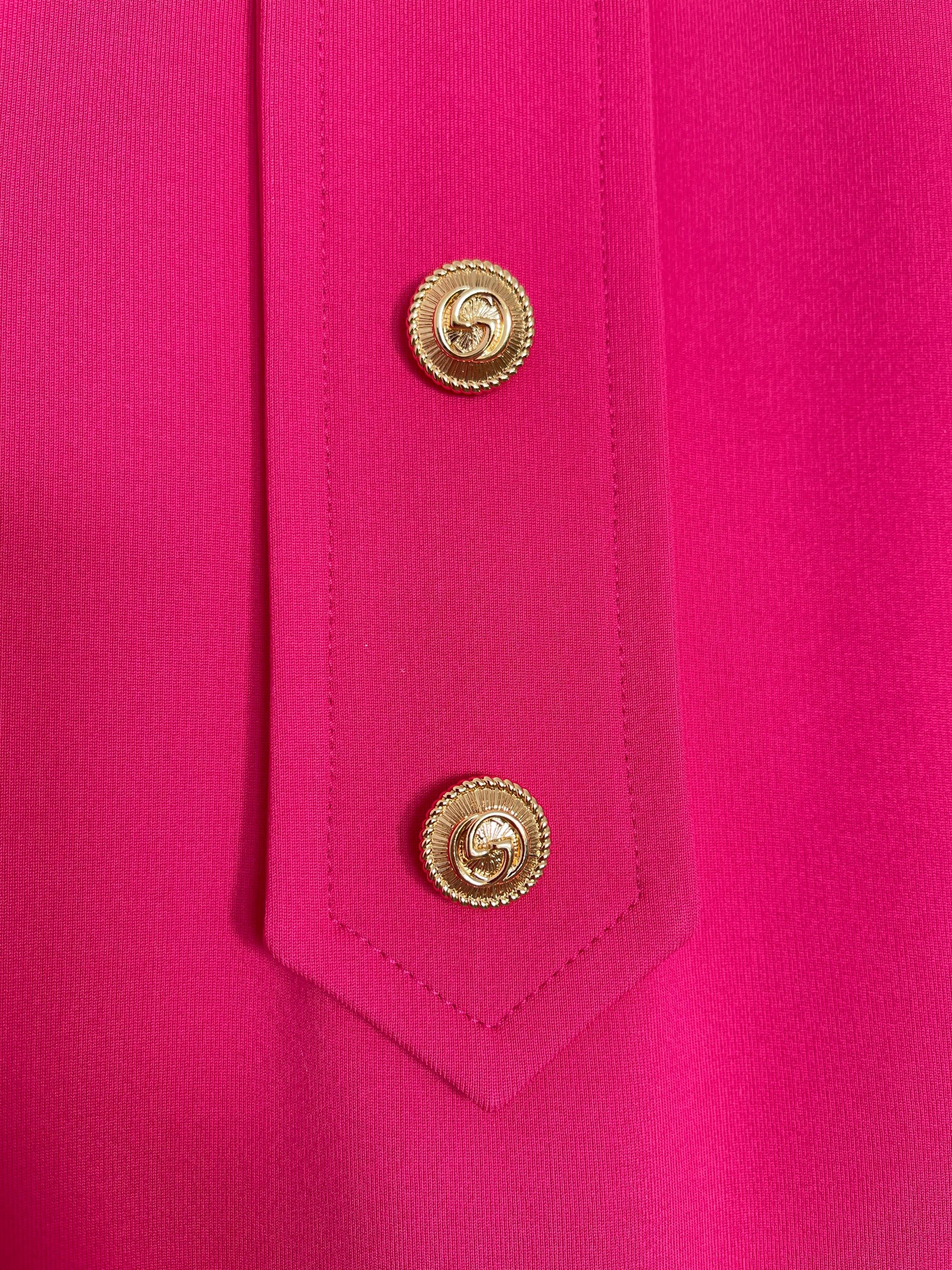 Hot pink stretch-knit tunic shift dress