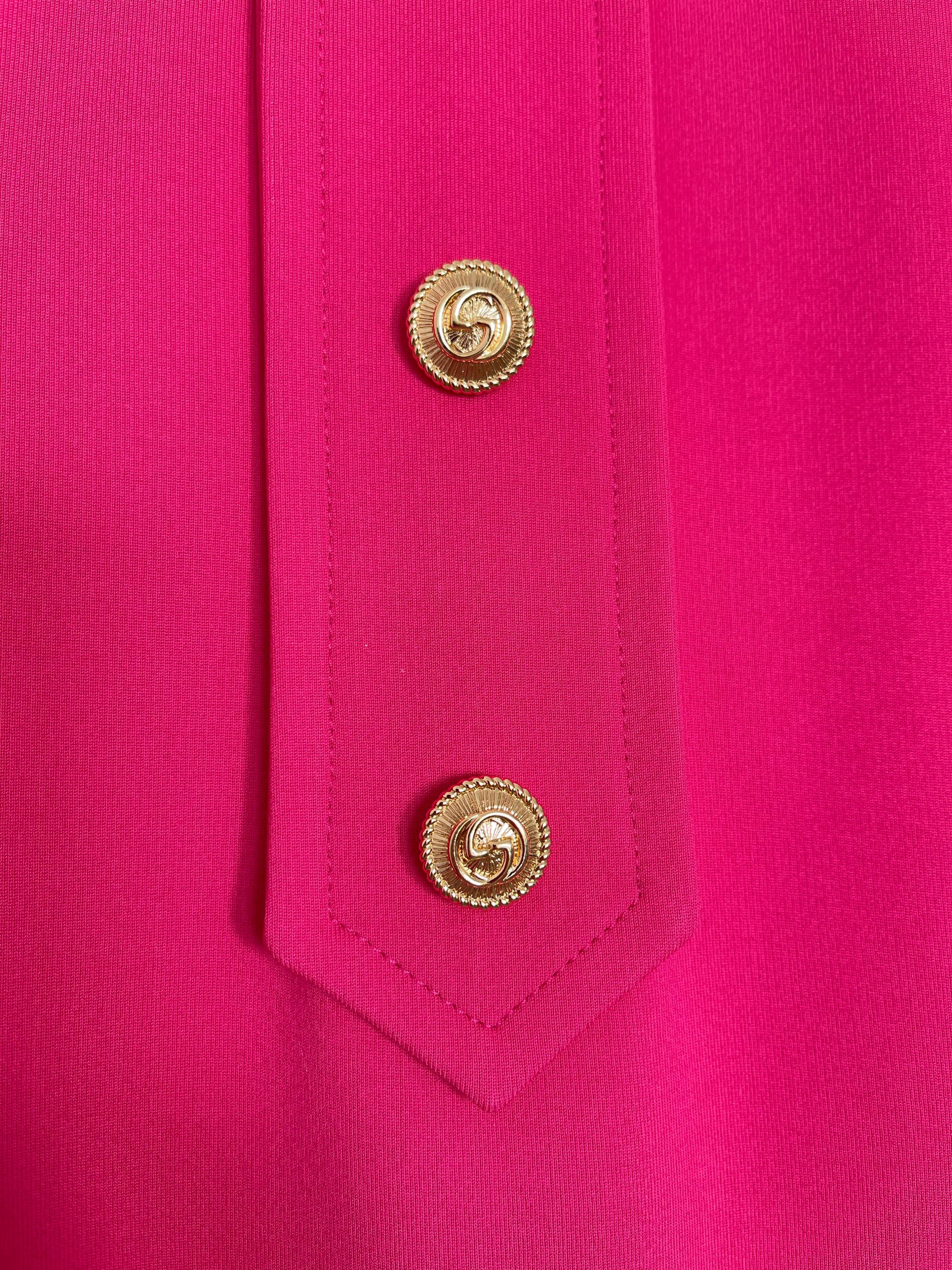 Hot pink stretch-knit tunic shift dress