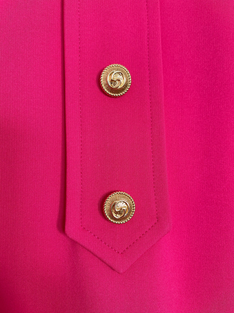 Hot pink stretch-knit tunic shift dress