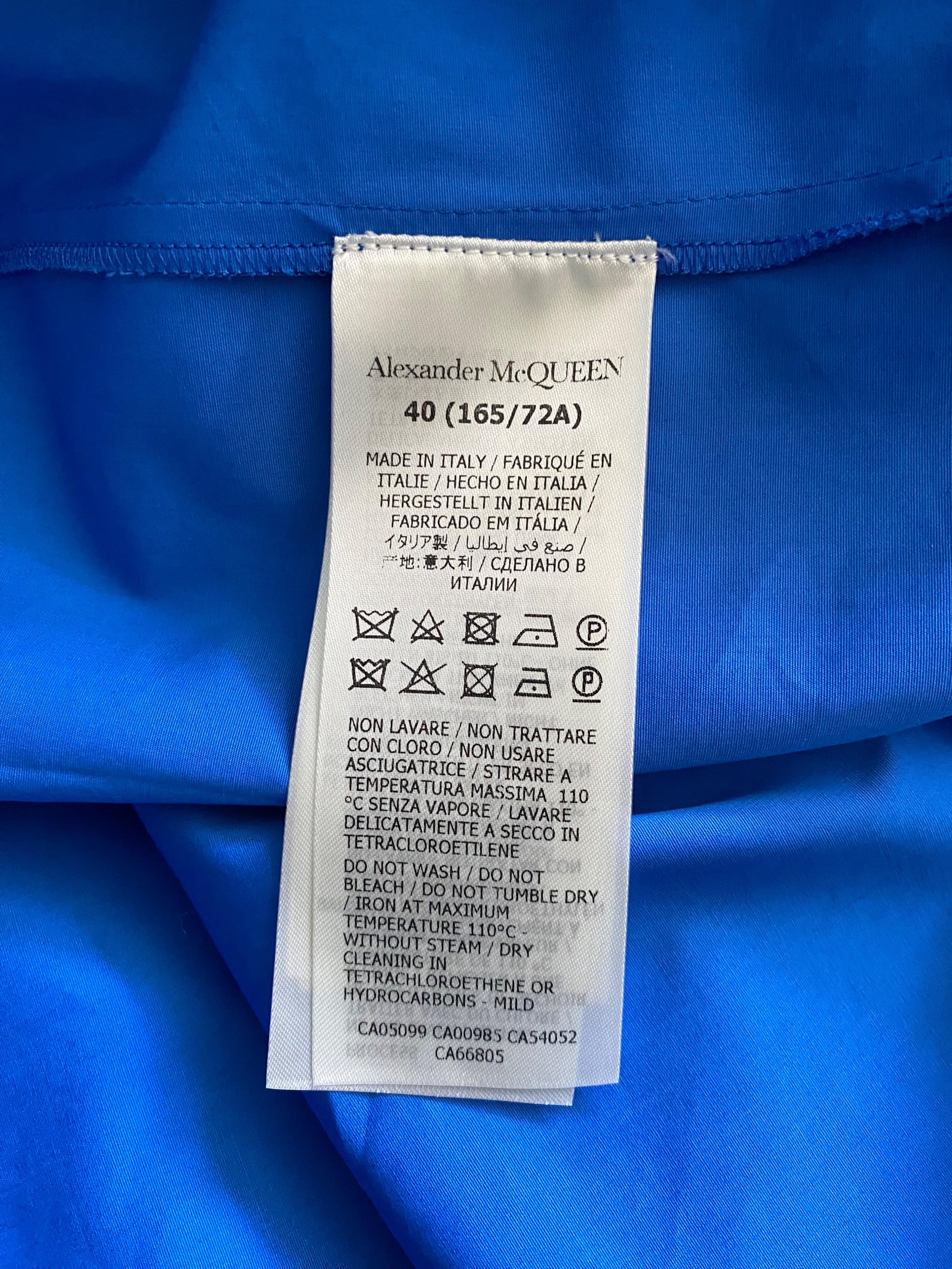 Alexander McQueen Blue Draped Midi Skirt