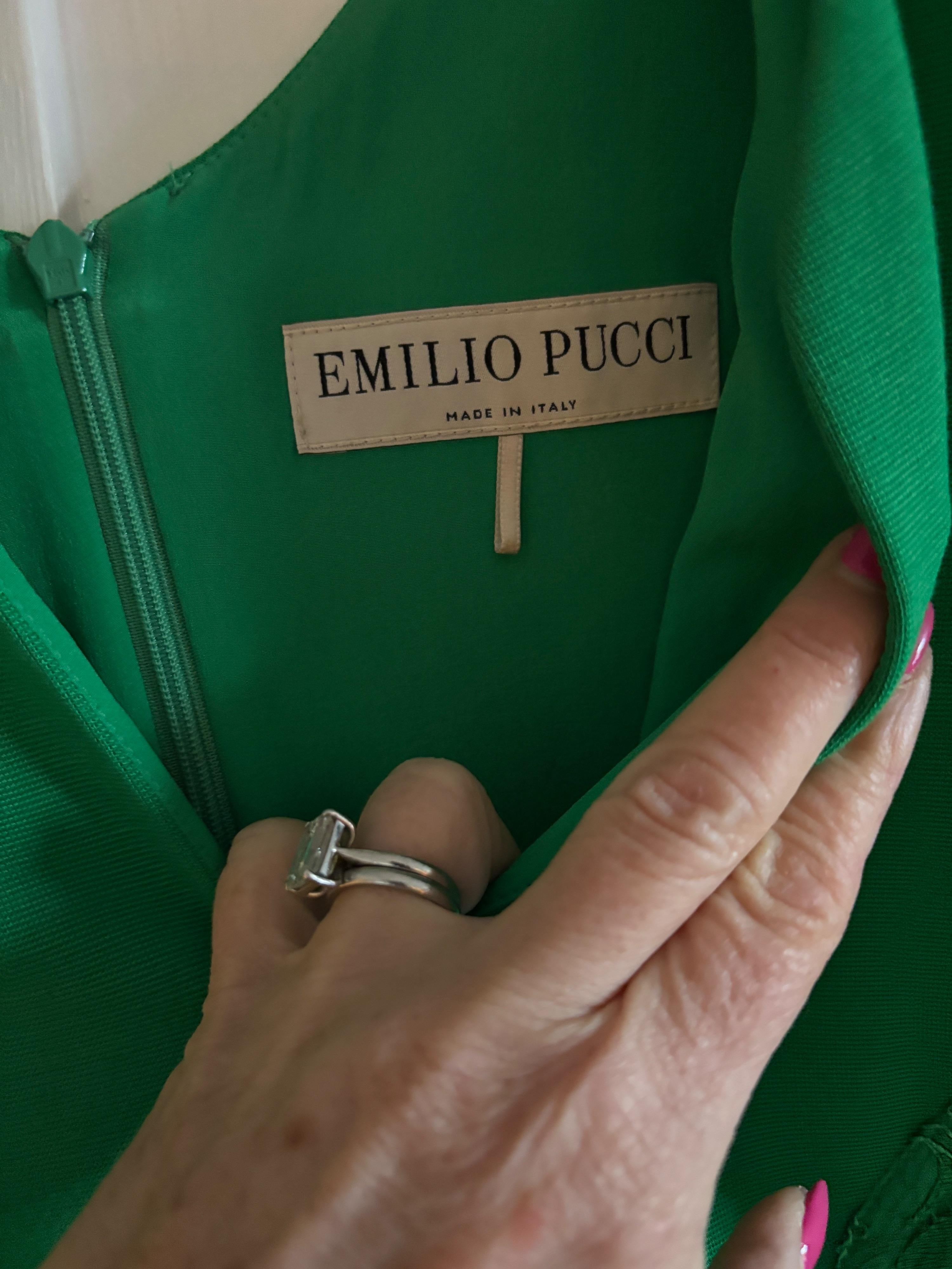 Pucci Emerald Green Lace Trim Dress