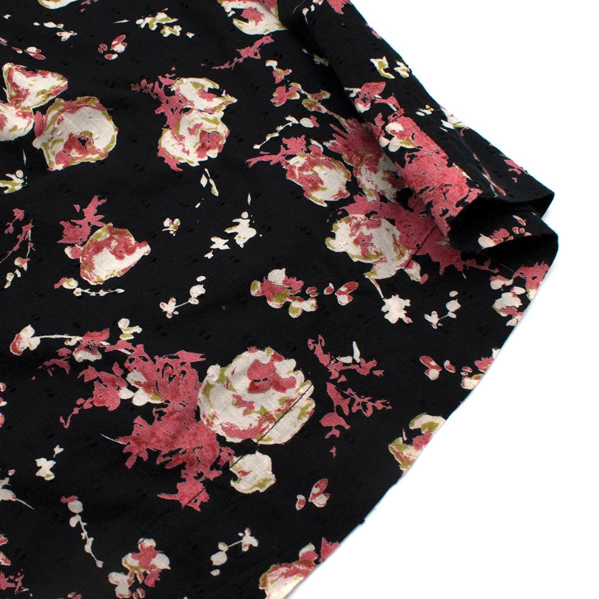 Black Floral Fil Coupe Dress