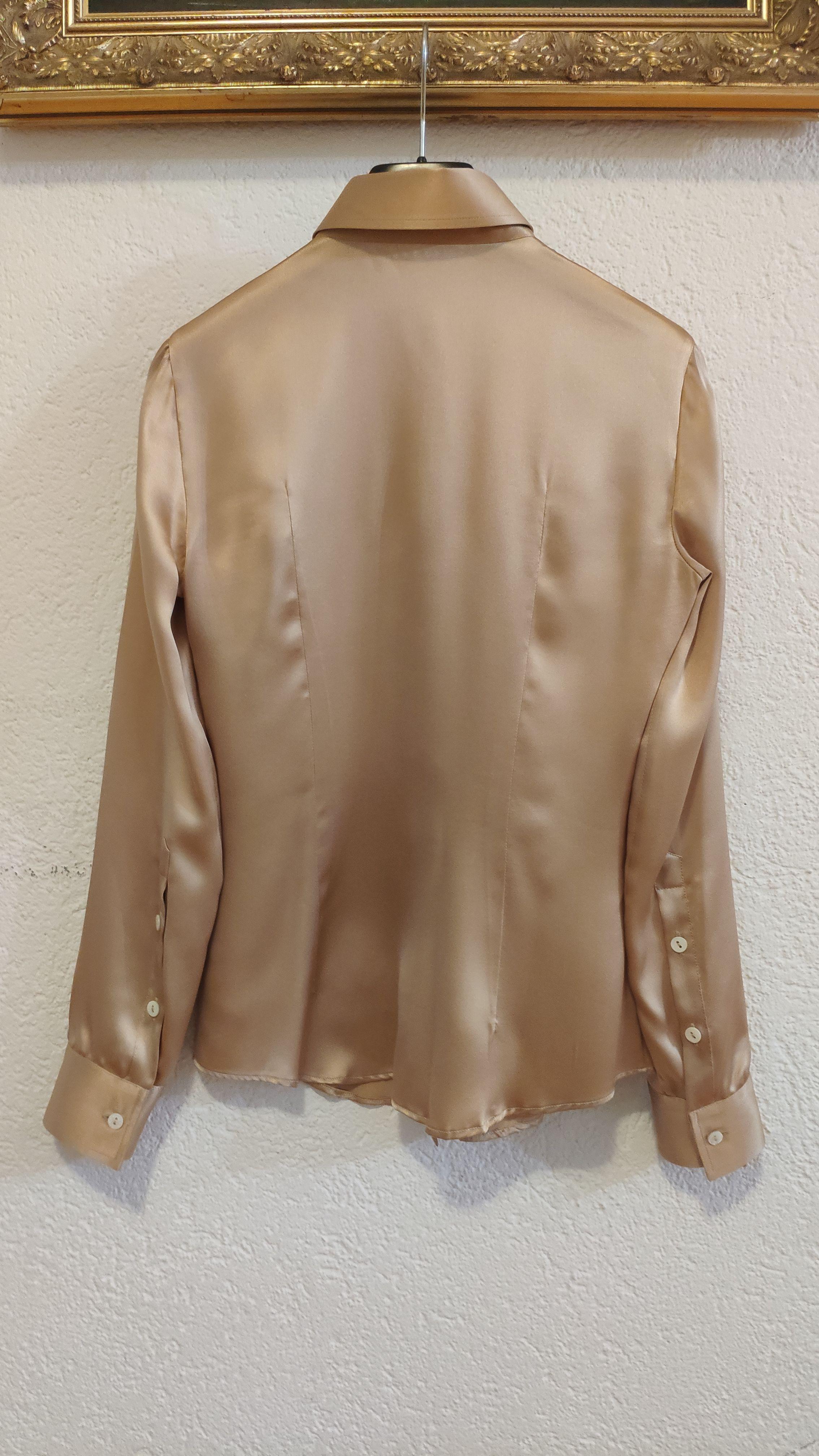 Dolce & Gabbana Champagne Gold Silk Shirt
