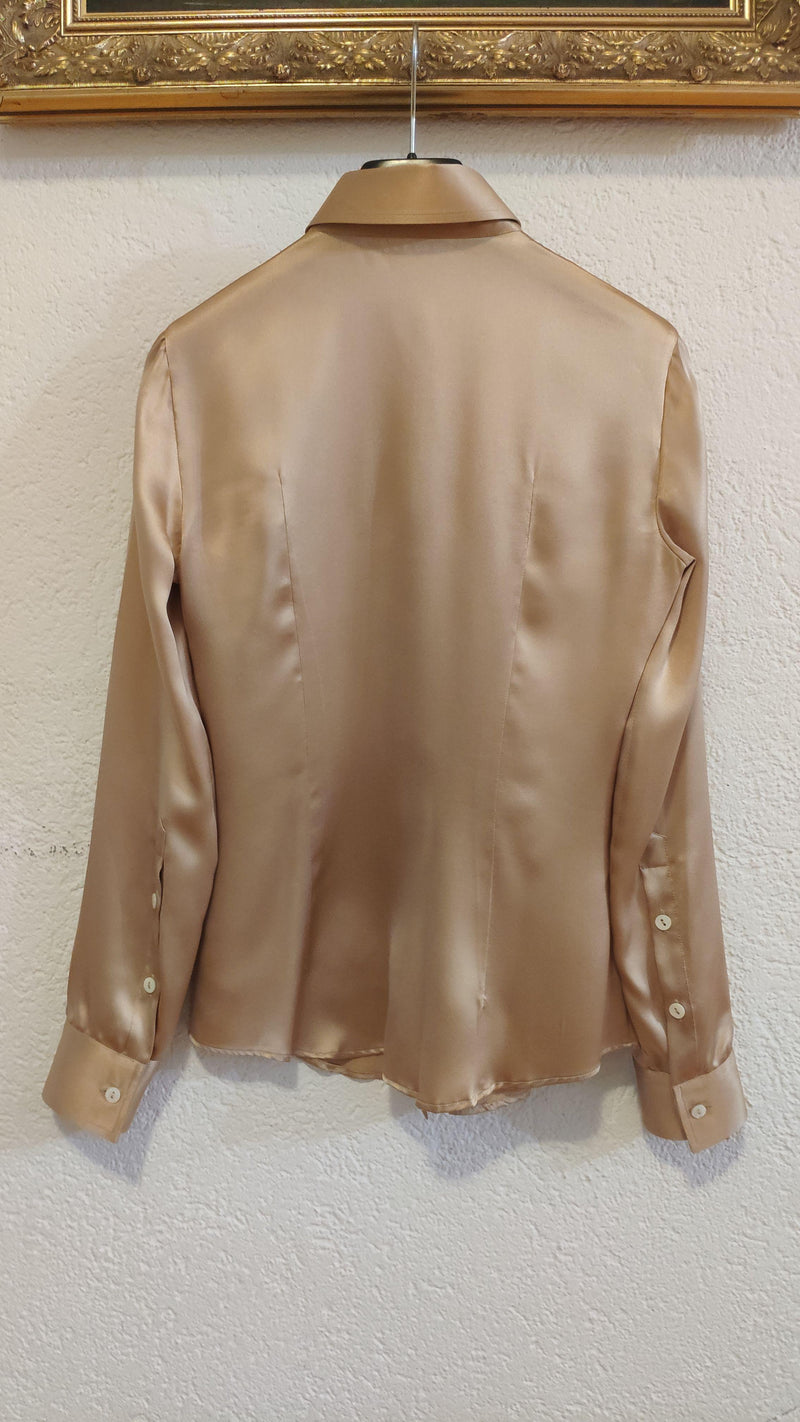 Dolce & Gabbana Champagne Gold Silk Shirt