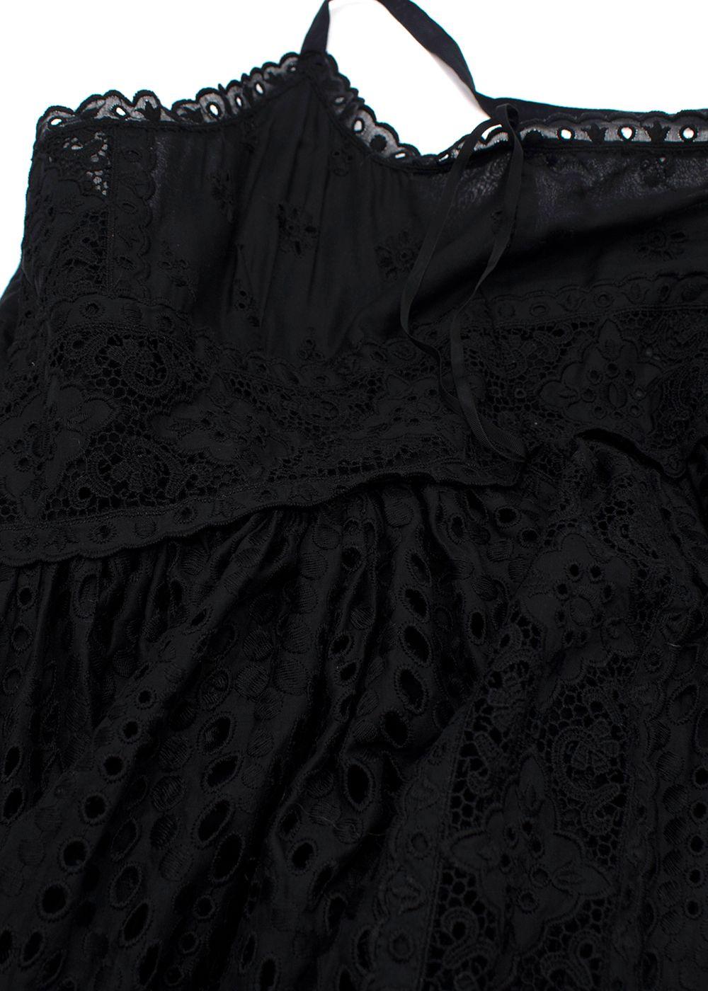 Valentino Black Broderie Anglaise Maxi Dress