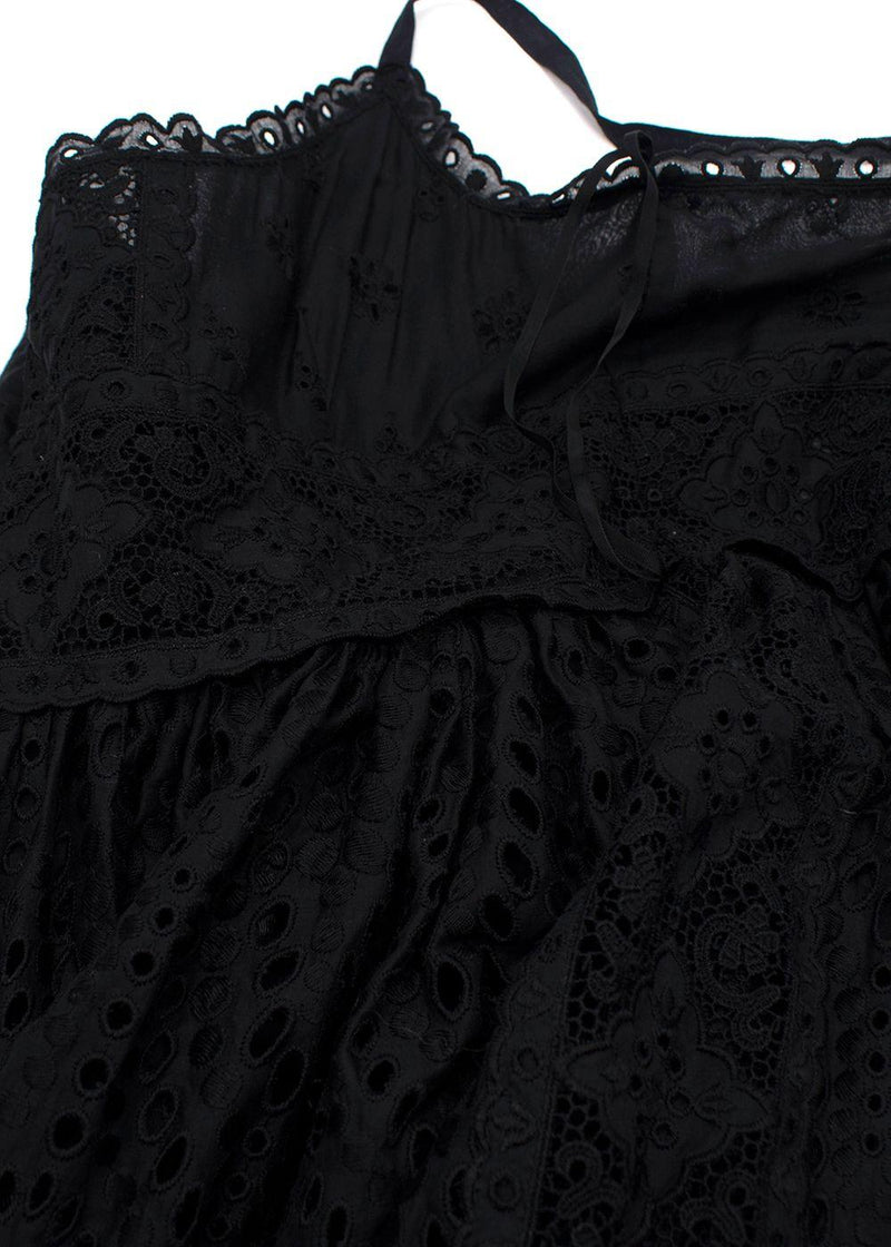 Valentino Black Broderie Anglaise Maxi Dress