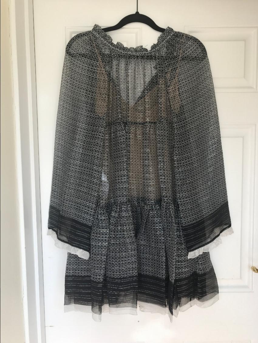 Stella Mccartney Circle Star Print Silk Tiered Dress