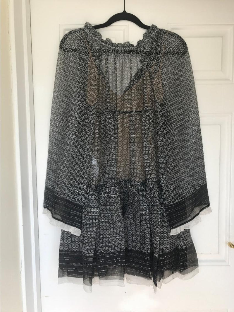 Stella Mccartney Circle Star Print Silk Tiered Dress