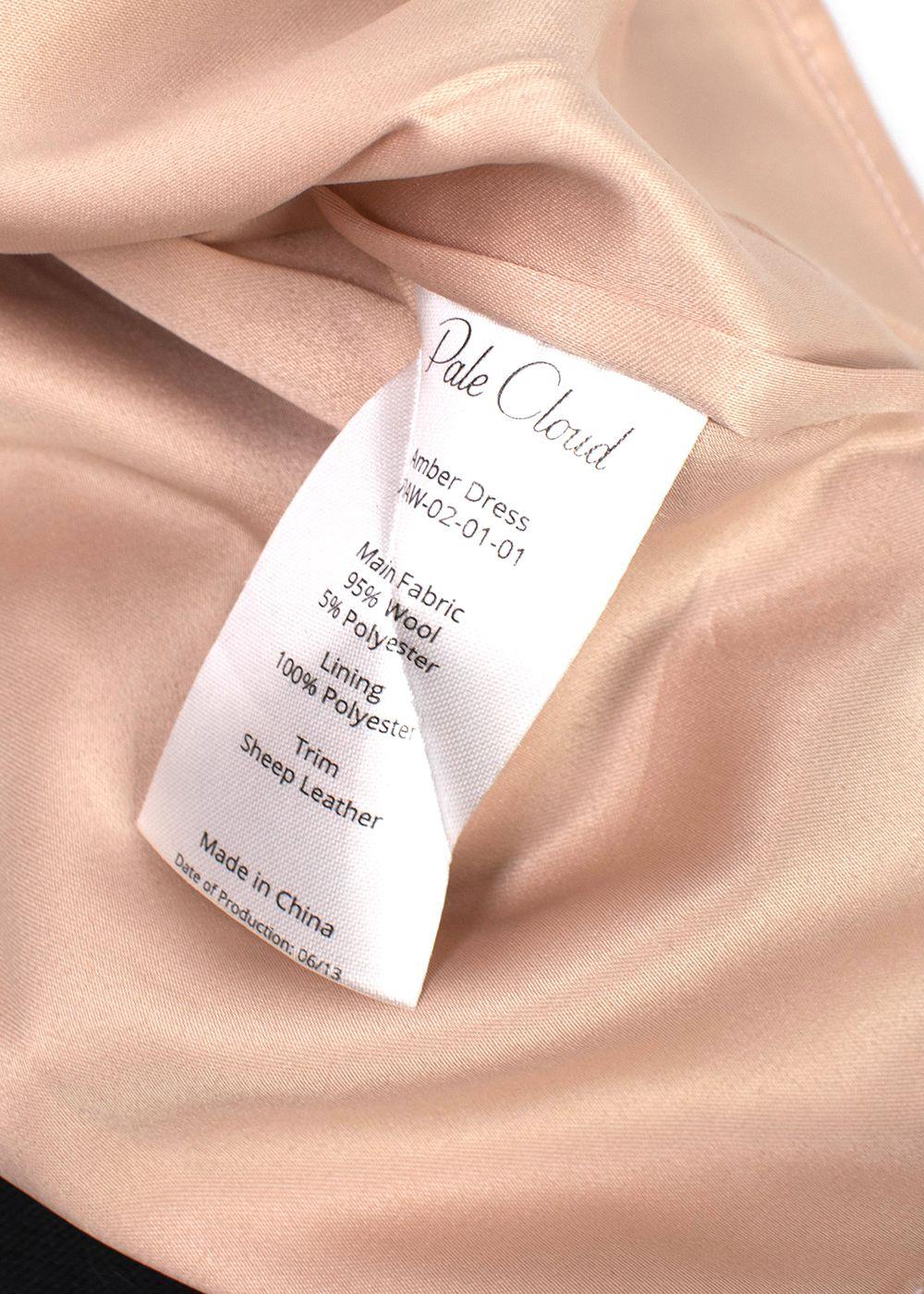 Pale Cloud Sleeveless Leather Trimmed Dress