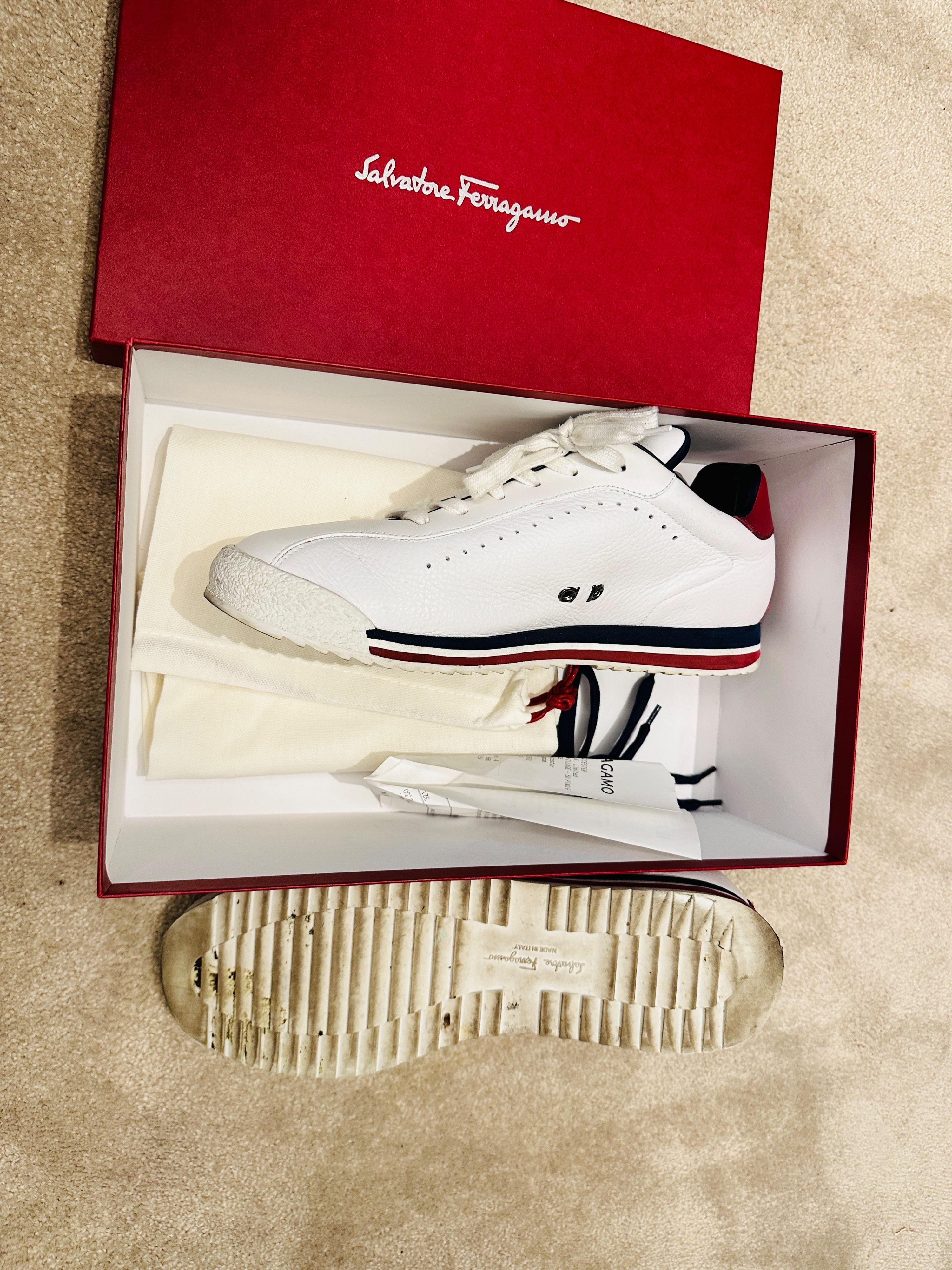 Salvatore Ferragamo White Logo Detail Trainers