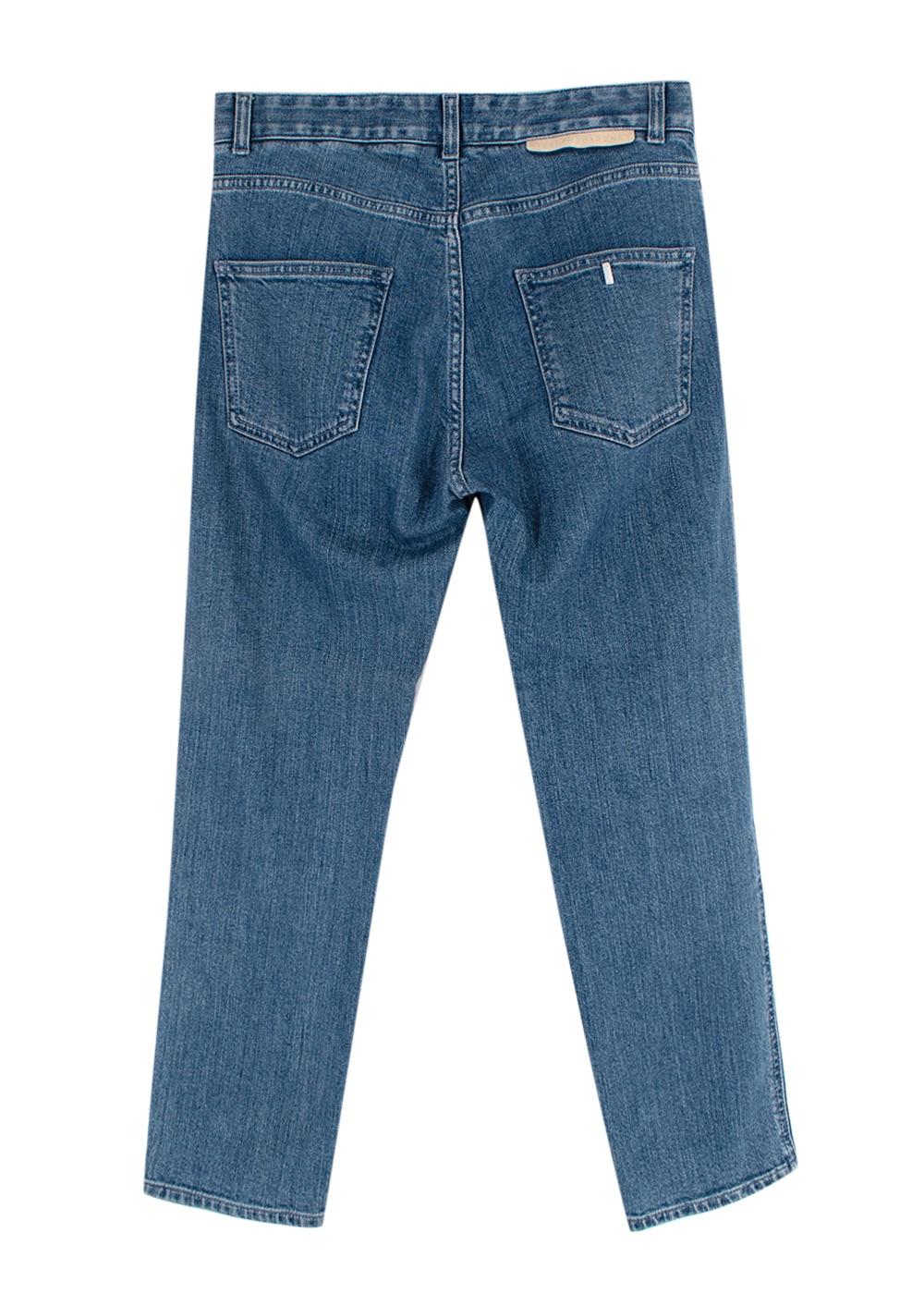 Stella McCartney Blue Fringed Detail Straight Leg jeans