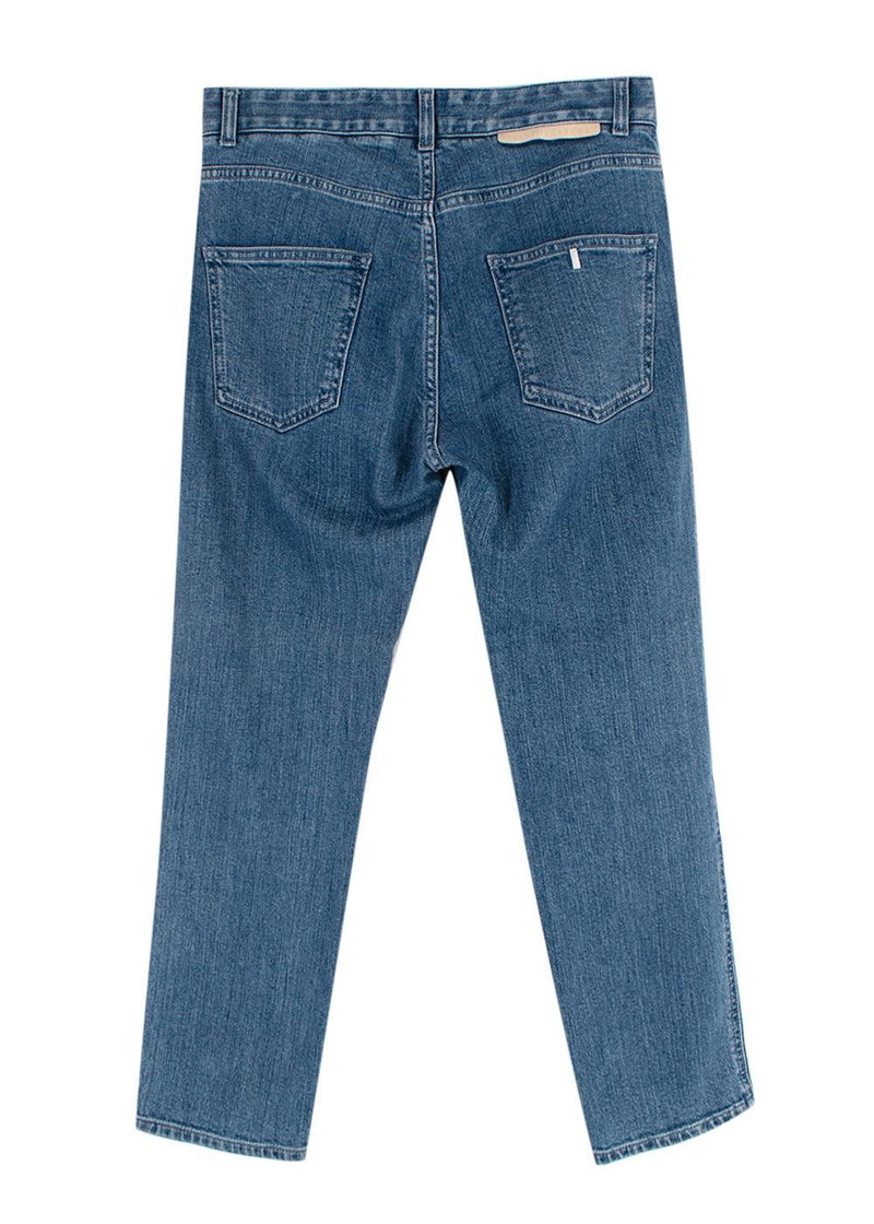 Stella McCartney Blue Fringed Detail Straight Leg jeans