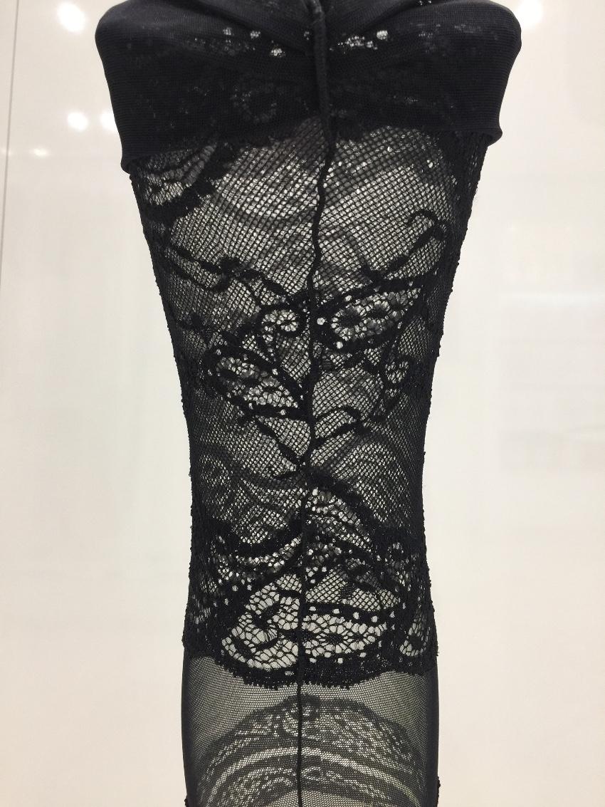 Cotton Club Couture Black Leavers Lace & Tulle Hold-ups