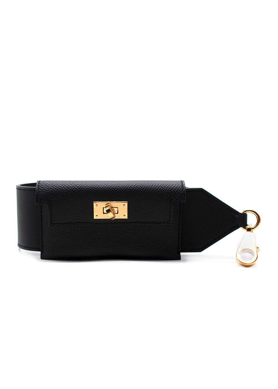 Hermes Noir Kelly Pocket Bag Strap With Gold Hardware Black Leather Goods And Gifts