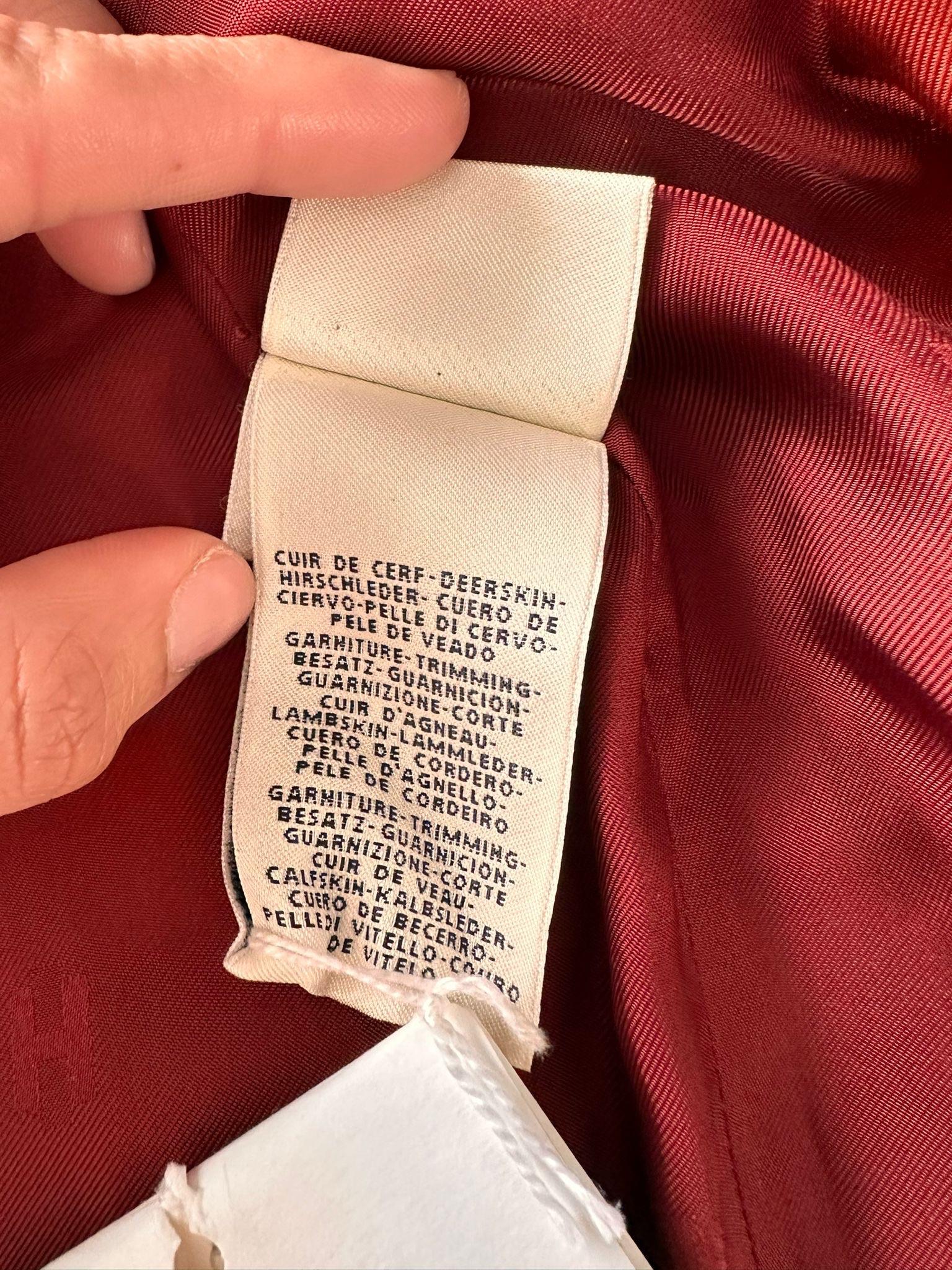 Hermes Soft Maroon Leather Long Gilet