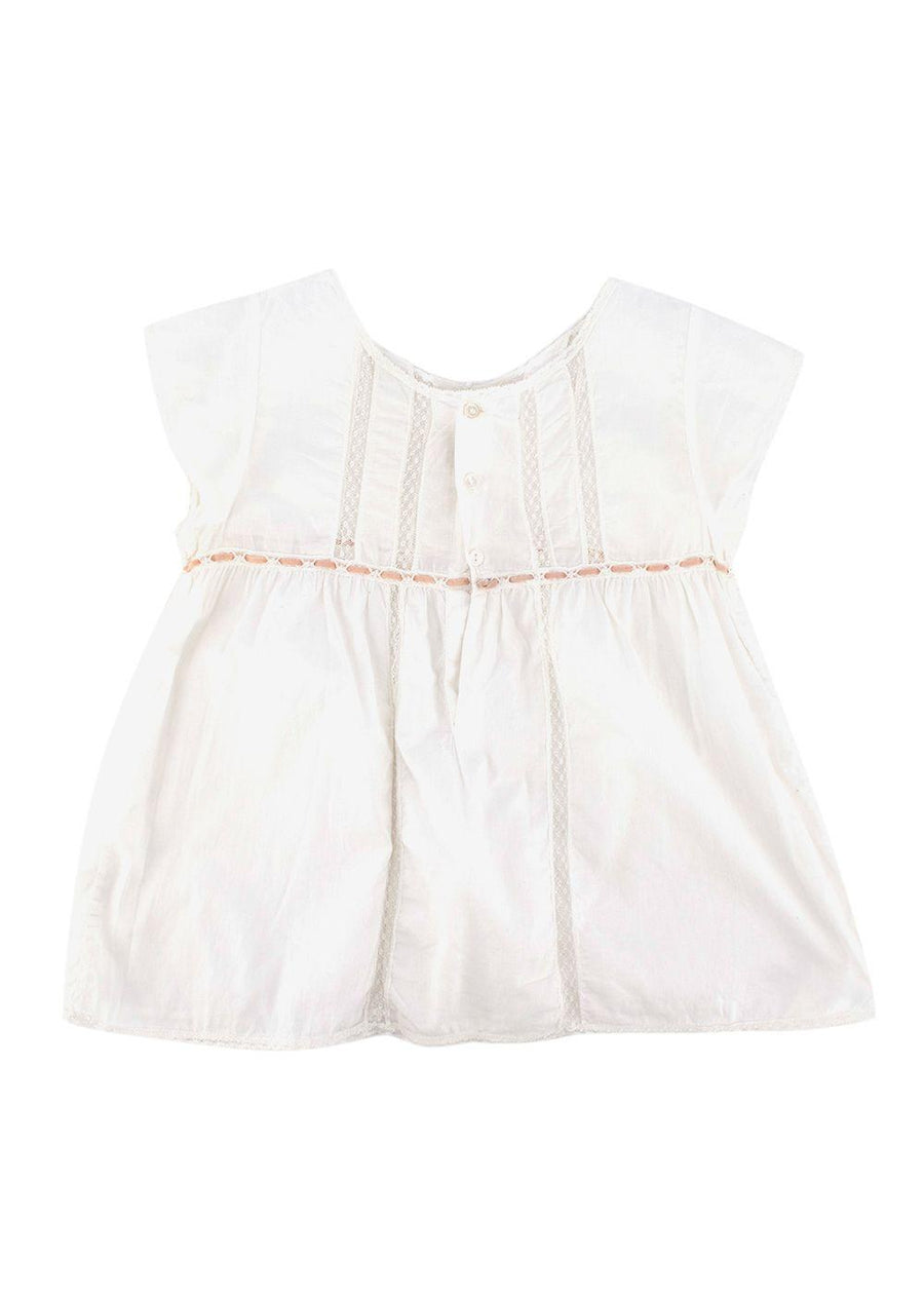 Lace Detail Kids 8Y Cotton Blouse