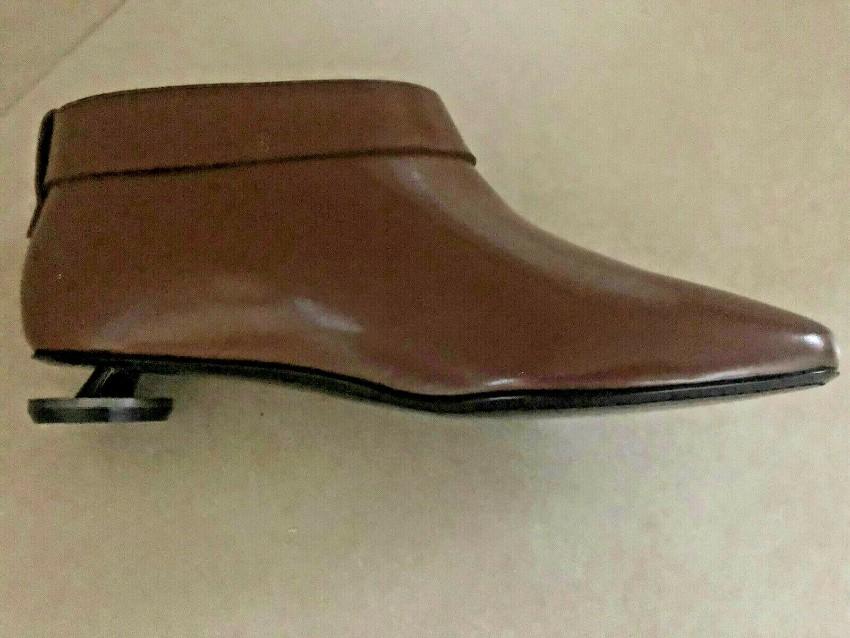 Marni Cognac-Brown Leather Inset Heeled Ankle Boots