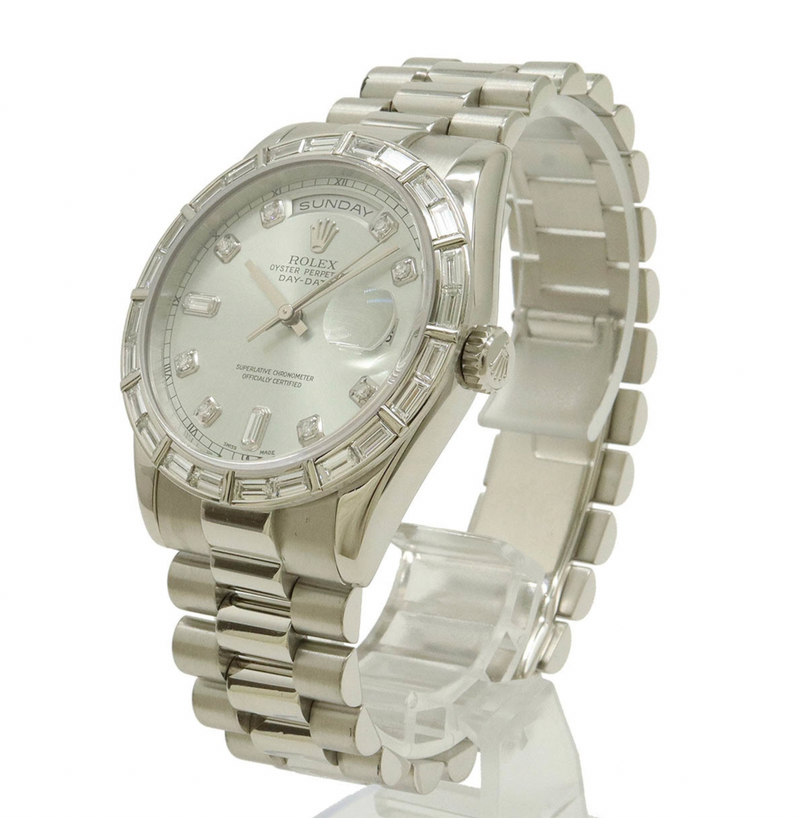 Rolex Day-Date Silver Watch 36mm