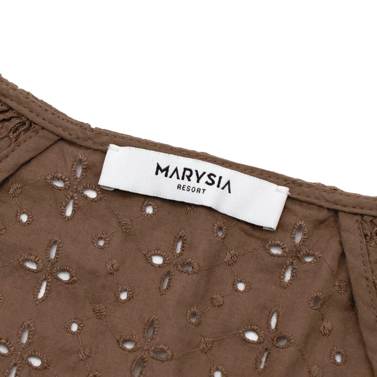 Brown Cotton Broderie Anglaise Wrap Dress