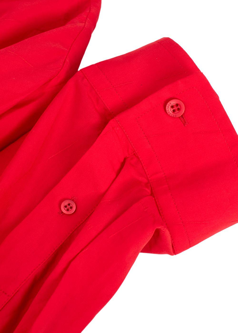 Balenciaga Red  Jacquard Oversized Silk Shirt