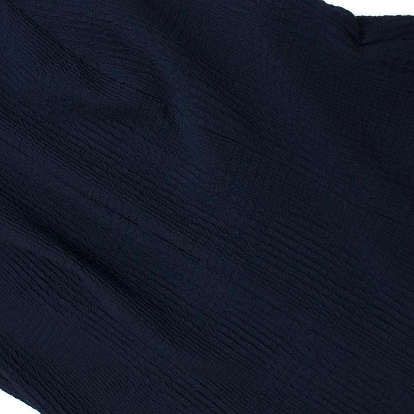 Talbot Runhoff Navy Jacquard Sleeveless A-line dress