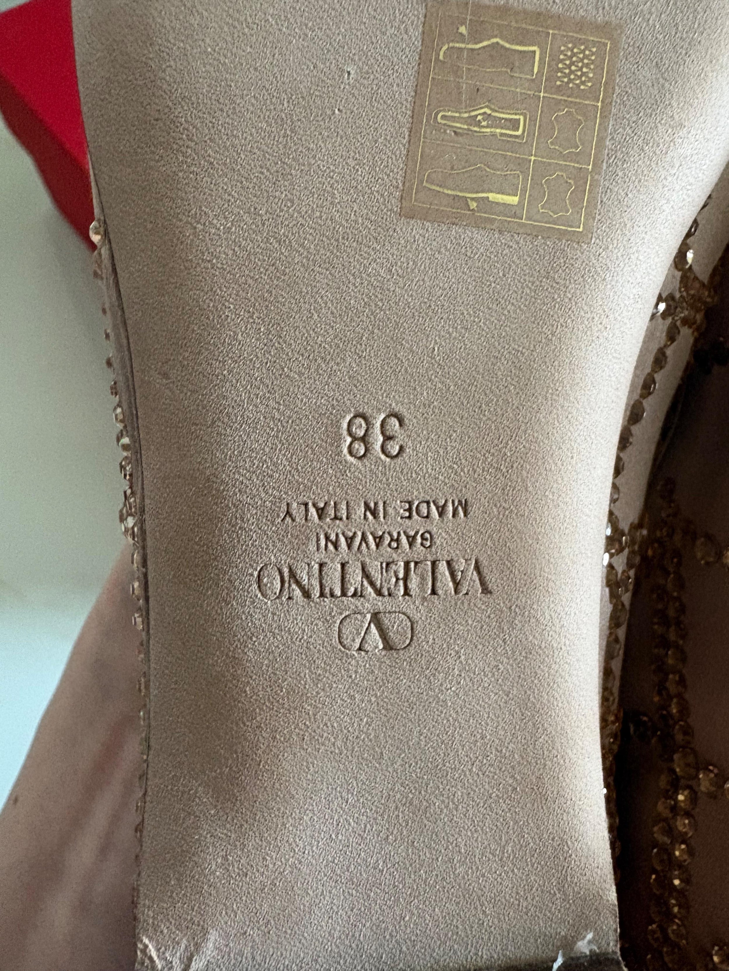Valentino Embellished Satin Ballet Flats
