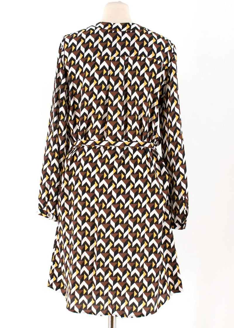 Max & Moi Geometric Print Silk Dress