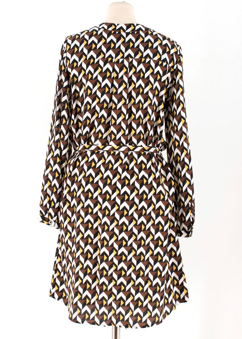 Max & Moi Geometric Print Silk Dress