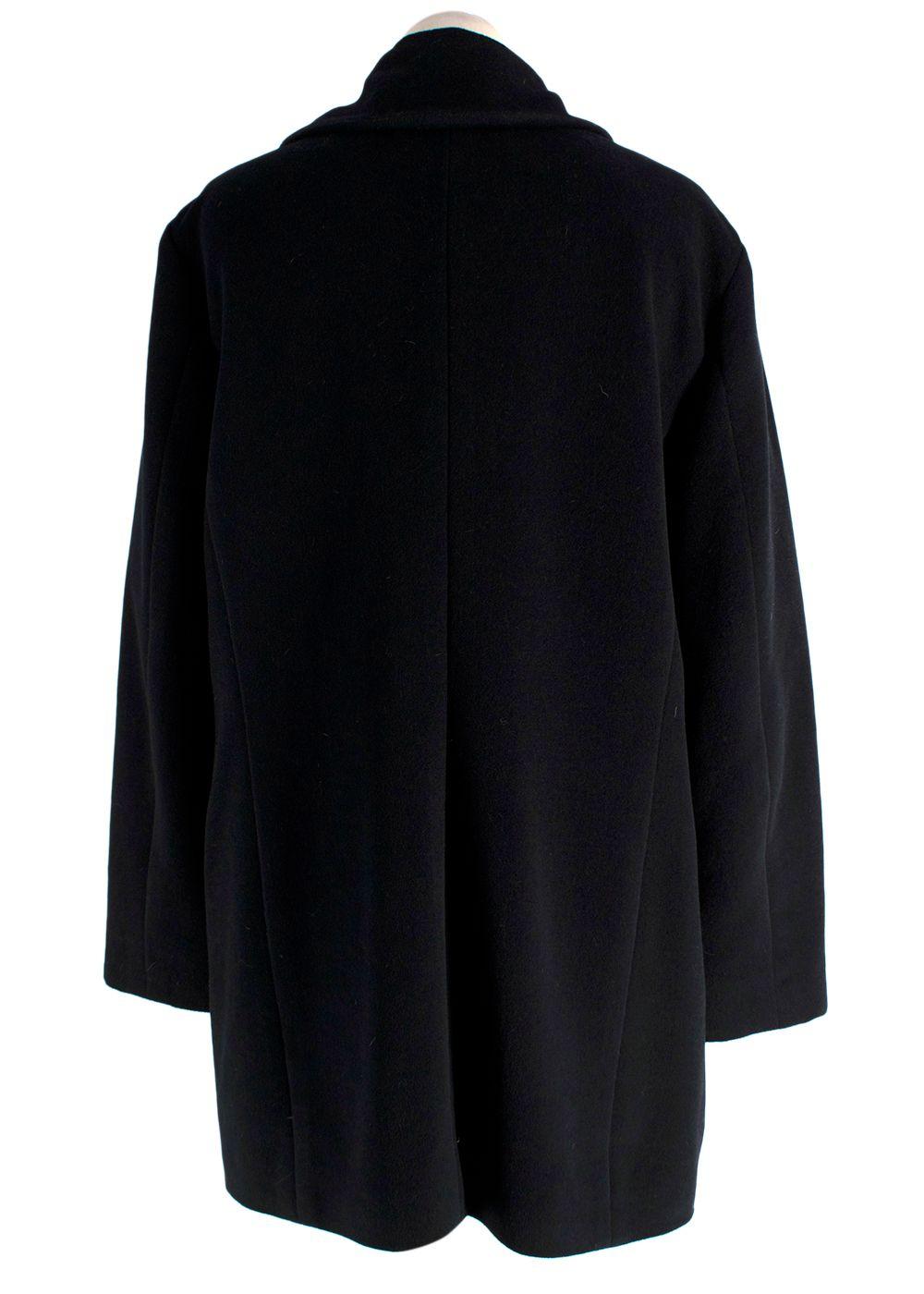Jil Sander Black Soft Angora Wool Blend Coat/Jacket