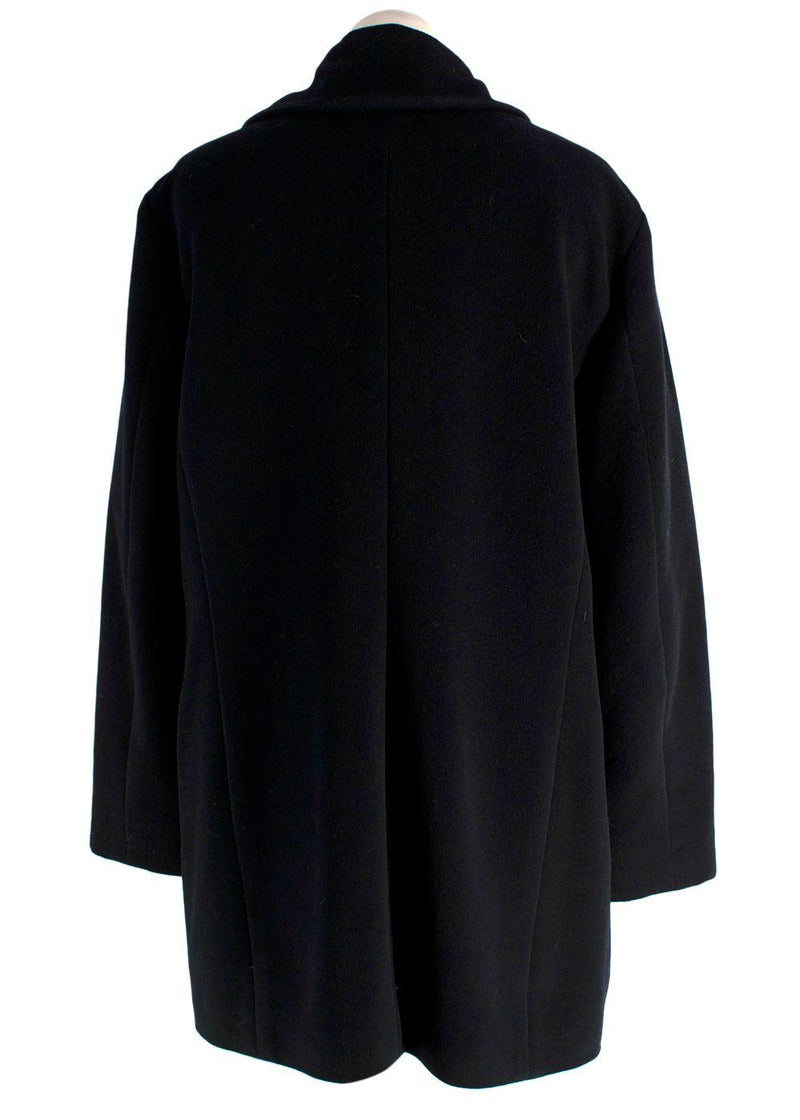 Jil Sander Black Soft Angora Wool Blend Coat/Jacket