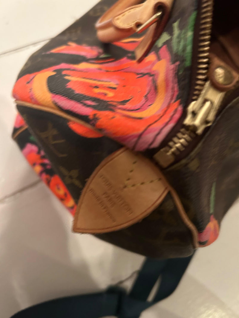 Stephen Sprouse Multicolor Monogram Roses Coated Canvas Speedy 30