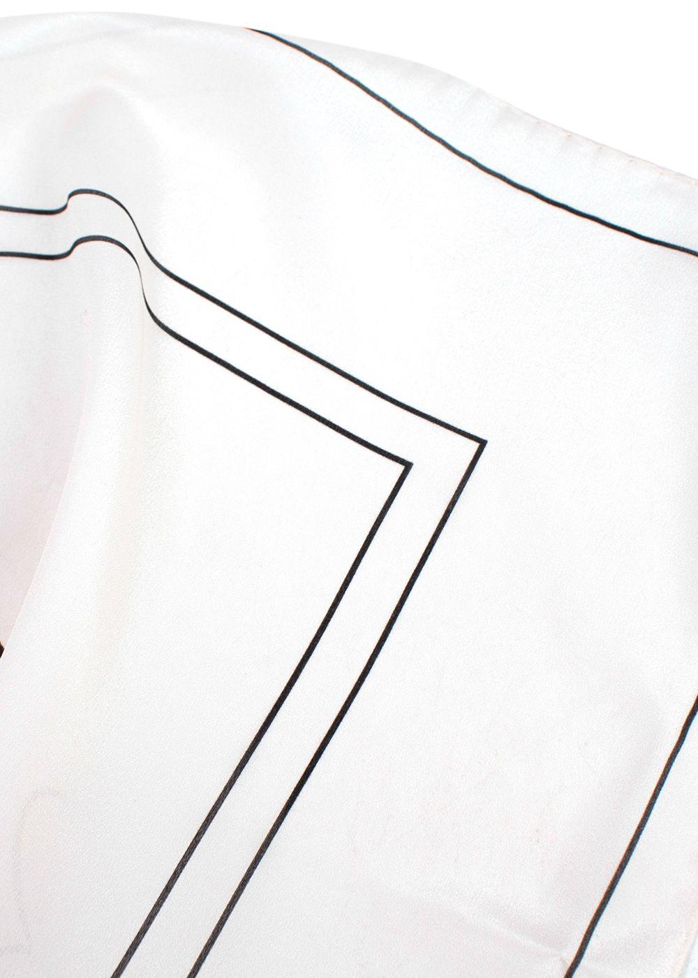 Gallello Atelier Bespoke Cream Printed Silk Scarf