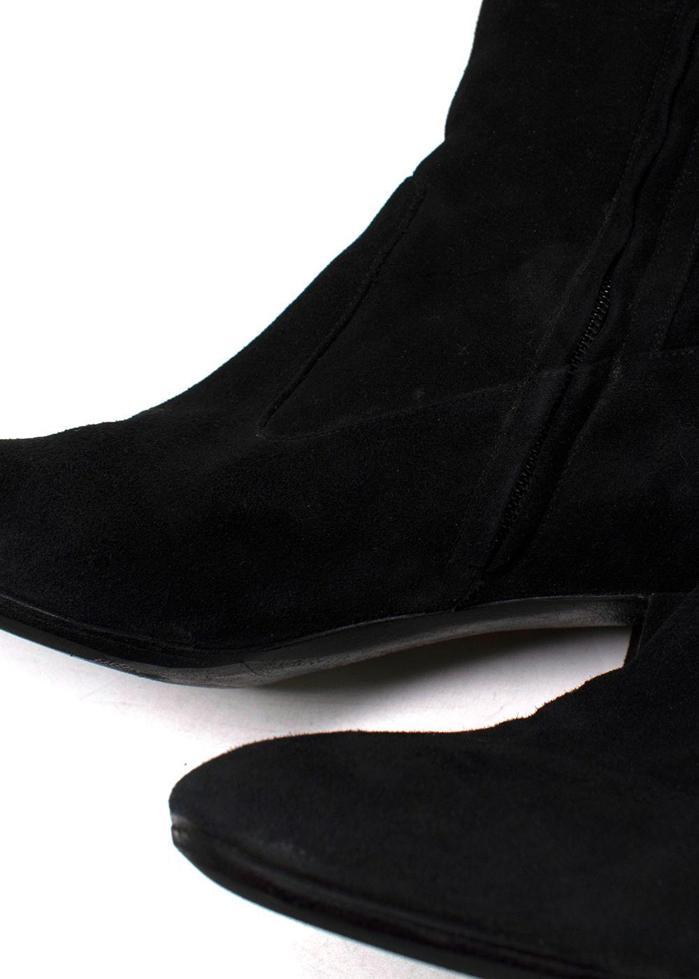 Valentino Black Suede Rockstud OTK Boots