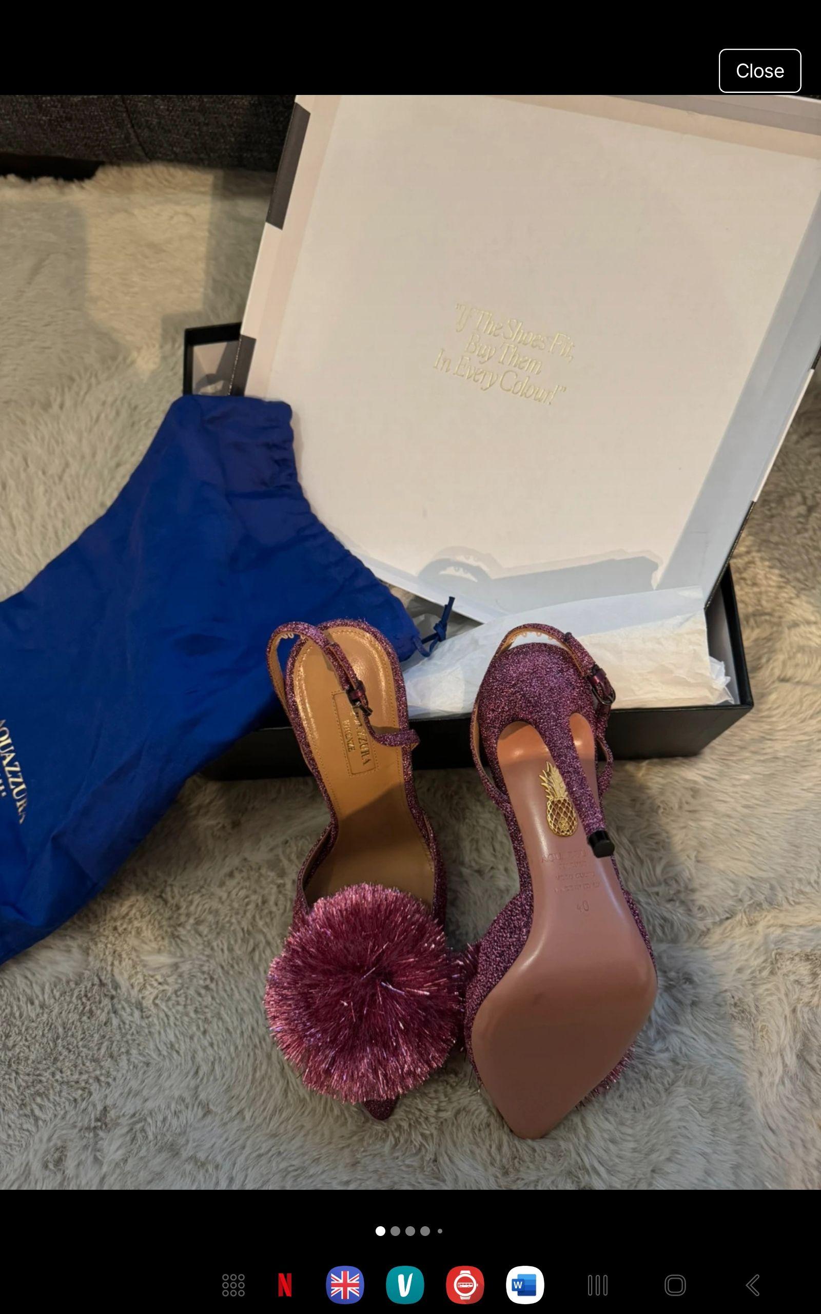 Aquazurra Pink pom Pom Sandals