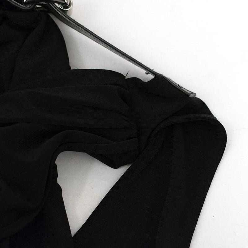 Michael Micheal Kors Black Buckle Top
