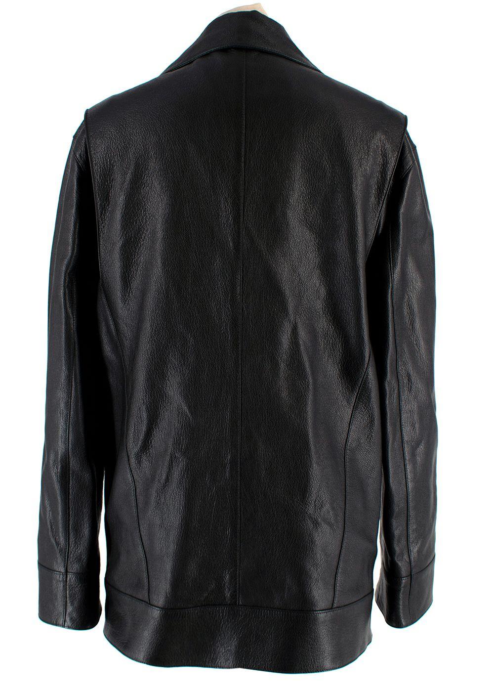 Michael Kors Collection Black Leather Biker Jacket