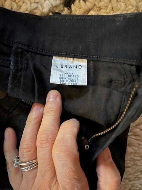 J Brand Maria Black Coated Skinny Jeans