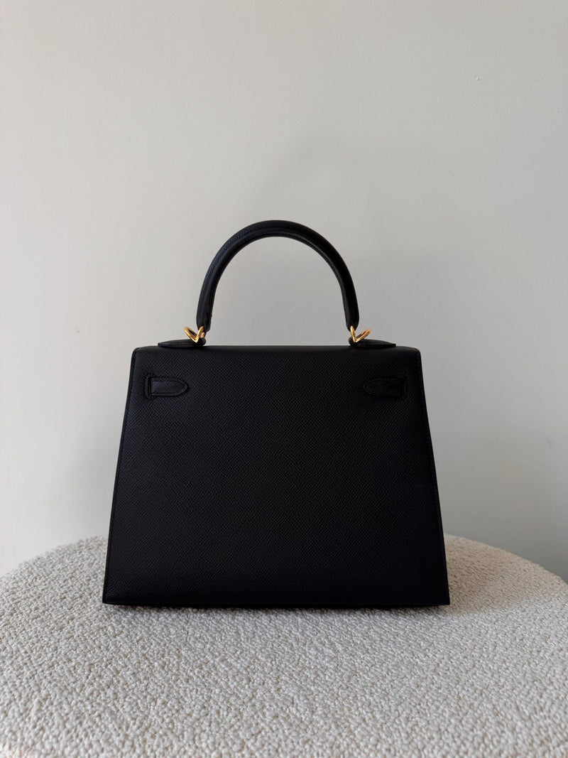 Kelly 25cm Black Epsom GHW