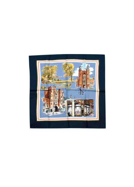 Building Printed Silk Pocket Square