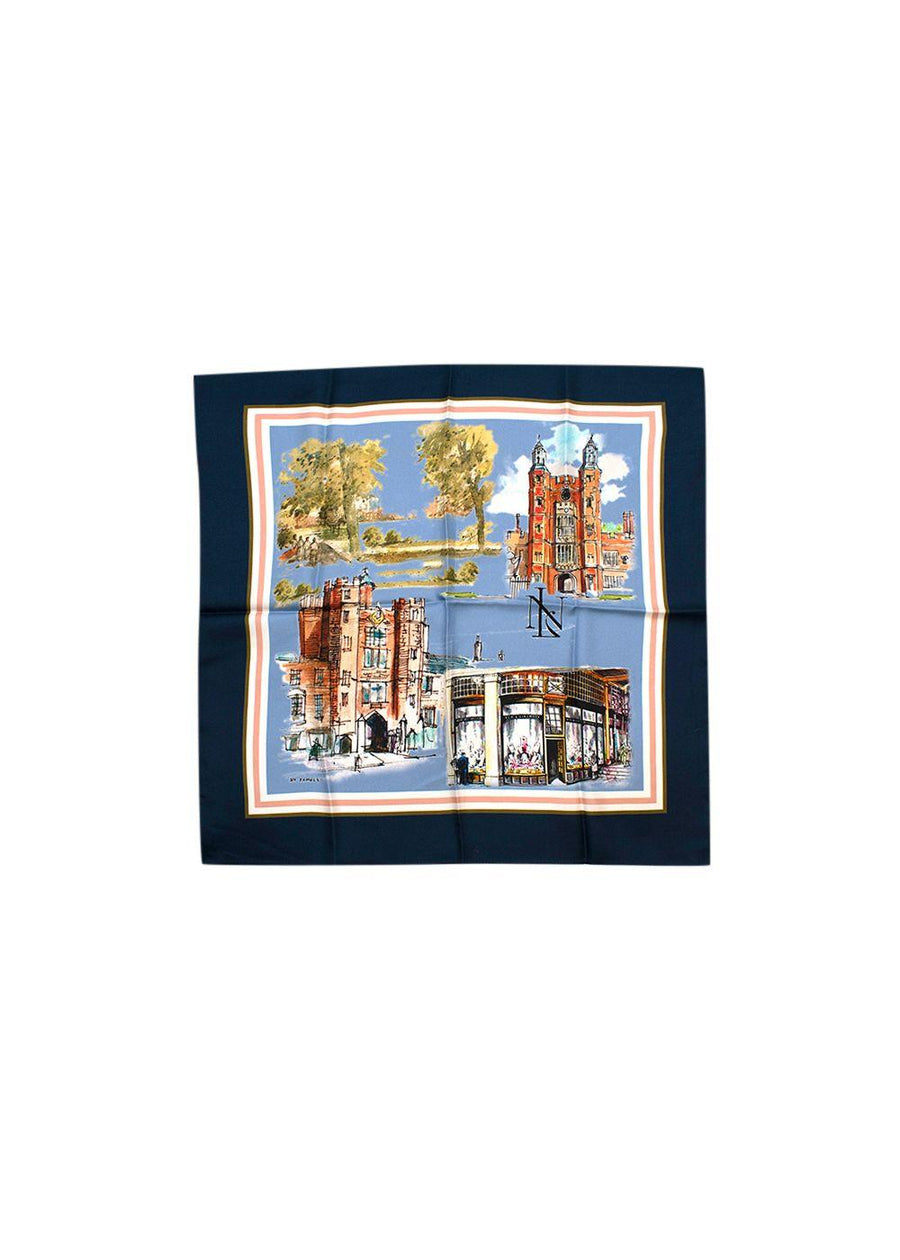 Building Printed Silk Pocket Square