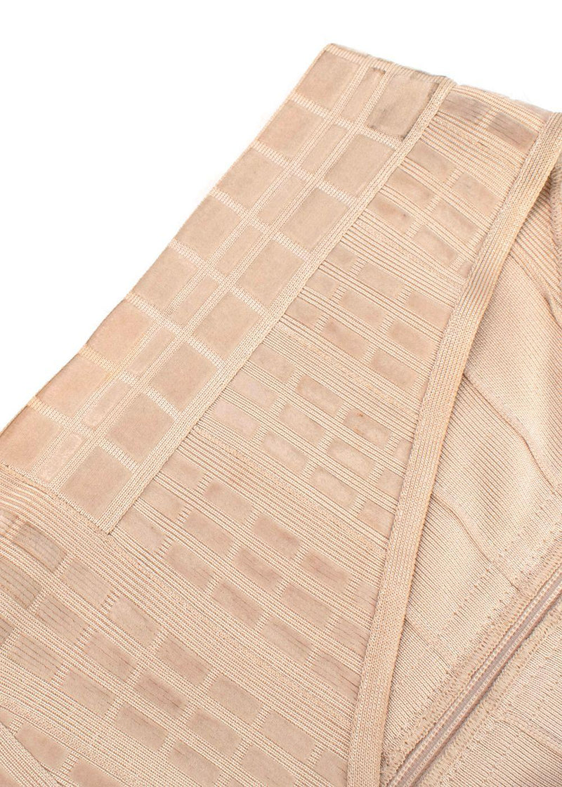 Herve Leger Beige Velvet Bandage Midi Dress